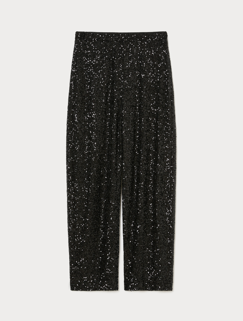 Pantaloni in tulle con paillettes - NERO - Marina Rinaldi