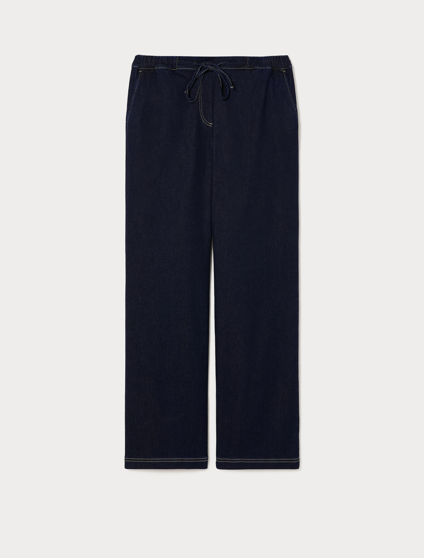 Stretch fleece joggers - MIDNIGHTBLUE - Marina Rinaldi