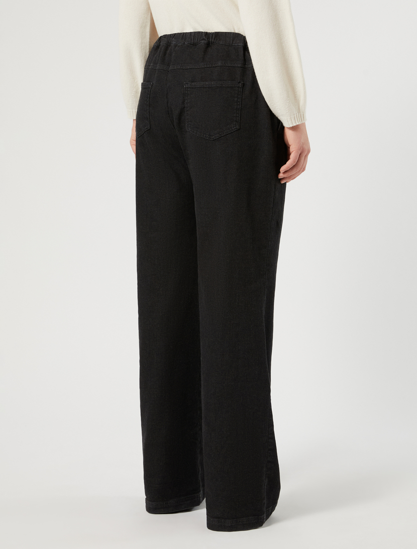 Stretch fleece joggers - BLACK - Marina Rinaldi - 4