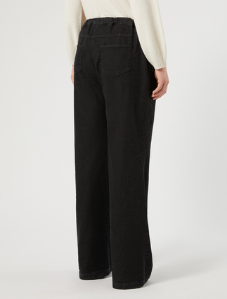 Stretch fleece joggers - BLACK - Marina Rinaldi - 4
