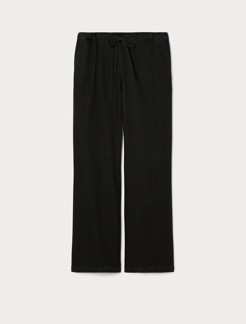 Stretch fleece joggers - BLACK - Marina Rinaldi
