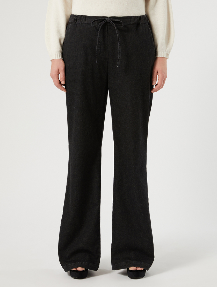 Stretch fleece joggers - BLACK - Marina Rinaldi - 3
