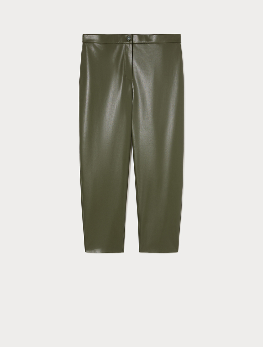 Coated jersey trousers - OLIVE GREEN - Marina Rinaldi