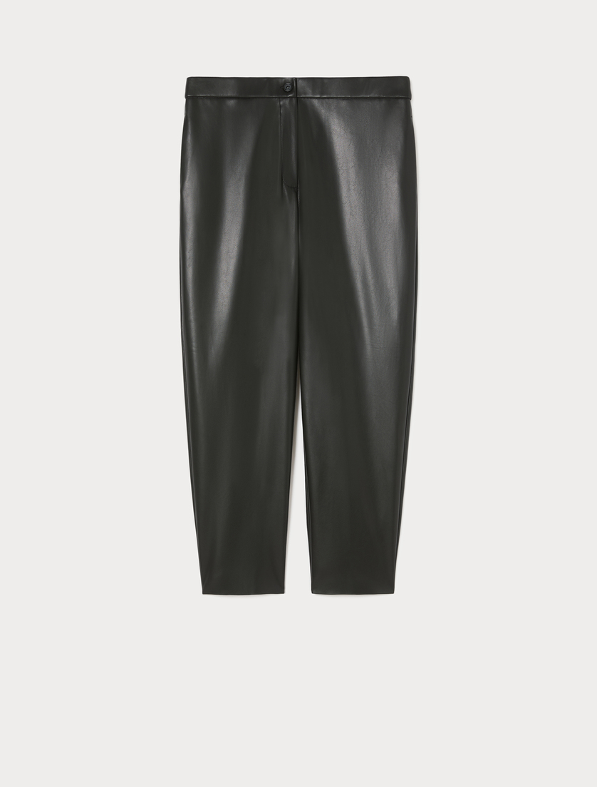 Coated jersey trousers - BLACK - Marina Rinaldi