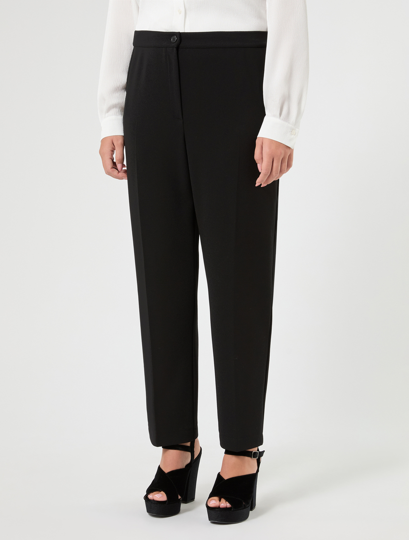 Stretch scuba crepe trousers - BLACK - Marina Rinaldi - 3