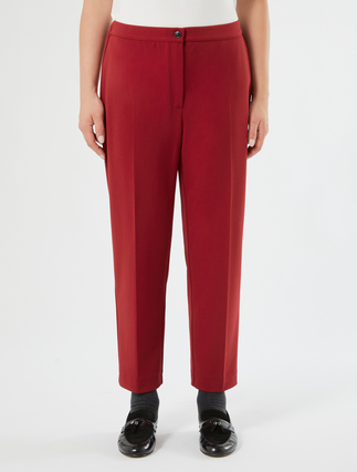 Stretch scuba crepe trousers - BORDEAUX - Marina Rinaldi - 3