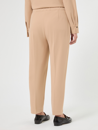 Stretch scuba crepe trousers - CAMEL - Marina Rinaldi - 4