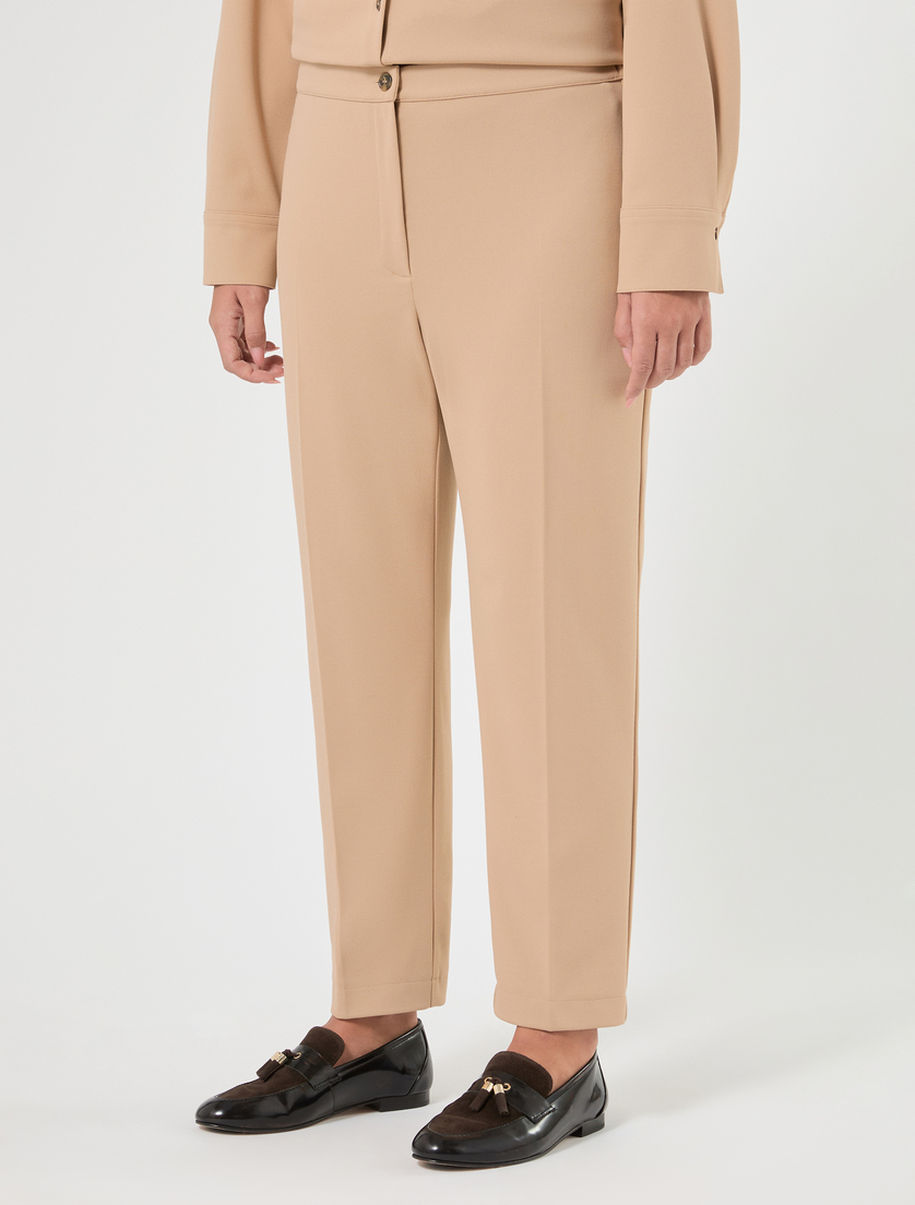 Stretch scuba crepe trousers - CAMEL - Marina Rinaldi - 3
