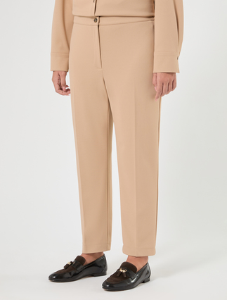 Stretch scuba crepe trousers - CAMEL - Marina Rinaldi - 3