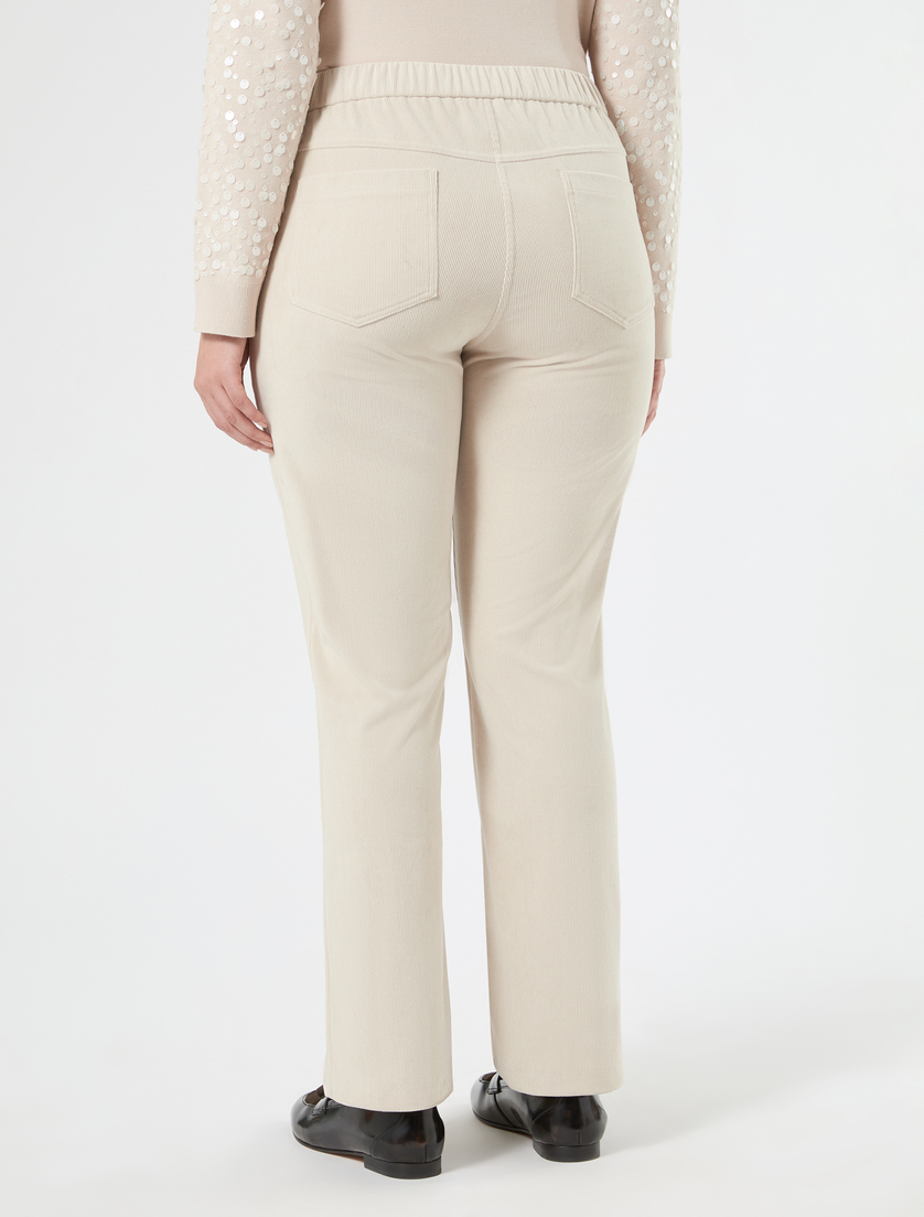 Corduroy-jersey trousers - ALBINO - Marina Rinaldi - 4