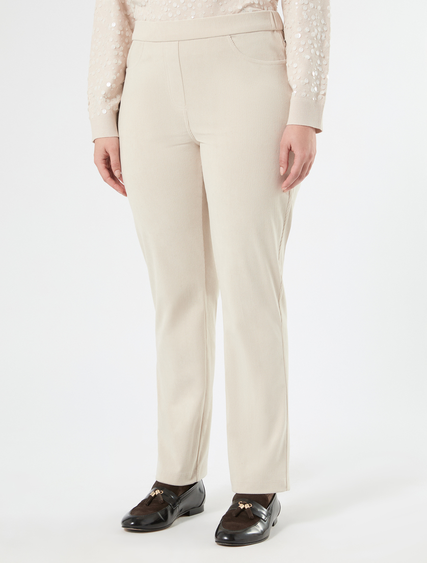 Corduroy-jersey trousers - ALBINO - Marina Rinaldi - 3