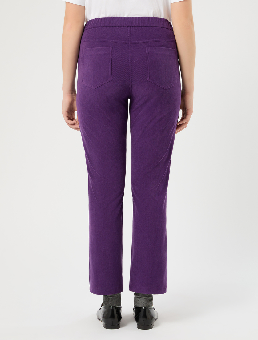 Corduroy-jersey trousers - DARK VIOLET - Marina Rinaldi - 4