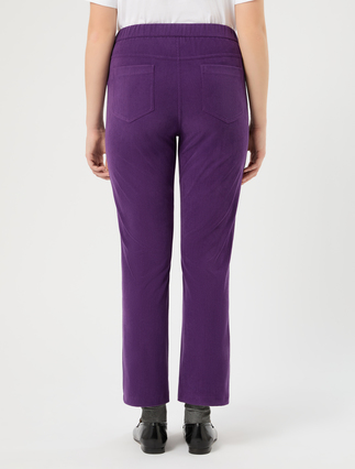 Corduroy-jersey trousers - DARK VIOLET - Marina Rinaldi - 4
