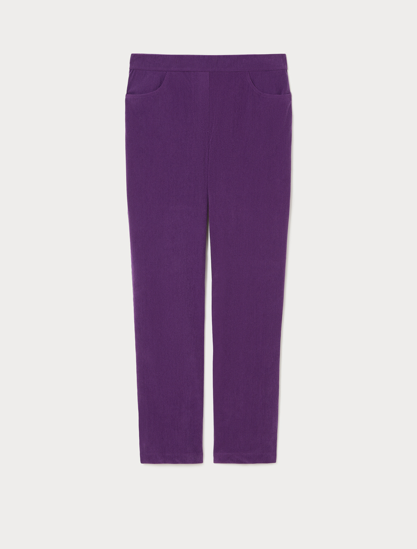Corduroy-jersey trousers - DARK VIOLET - Marina Rinaldi
