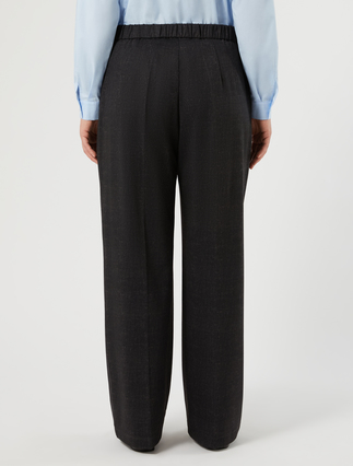 Pantaloni wide leg in jersey - NERO - Marina Rinaldi - 4
