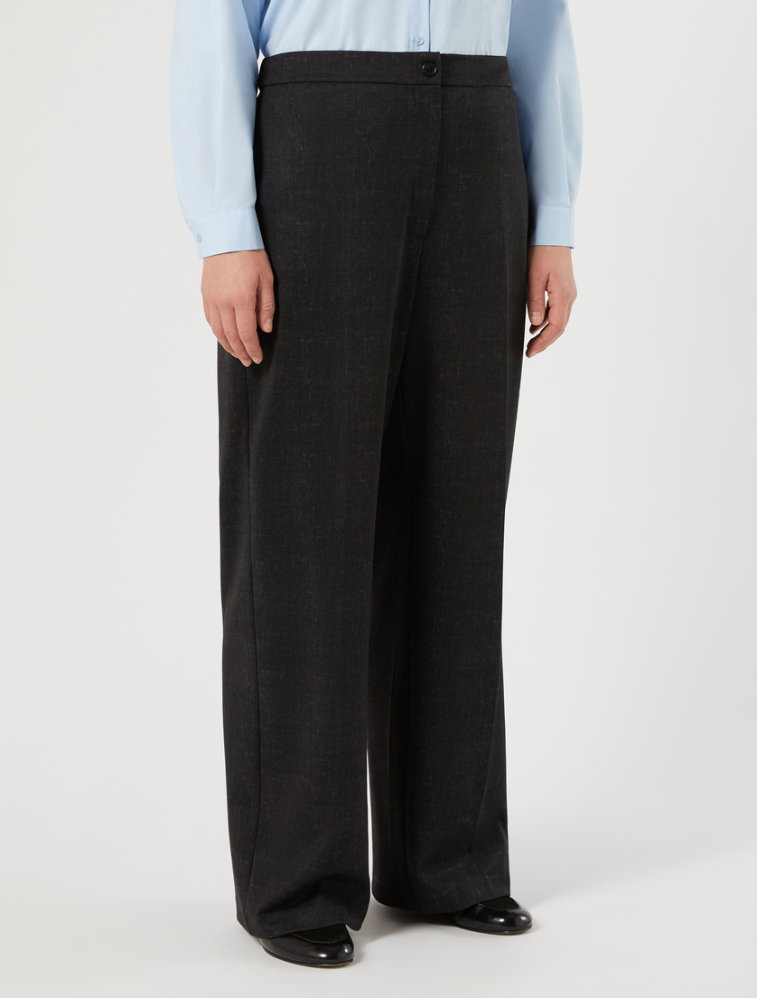 Pantaloni wide leg in jersey - NERO - Marina Rinaldi - 3