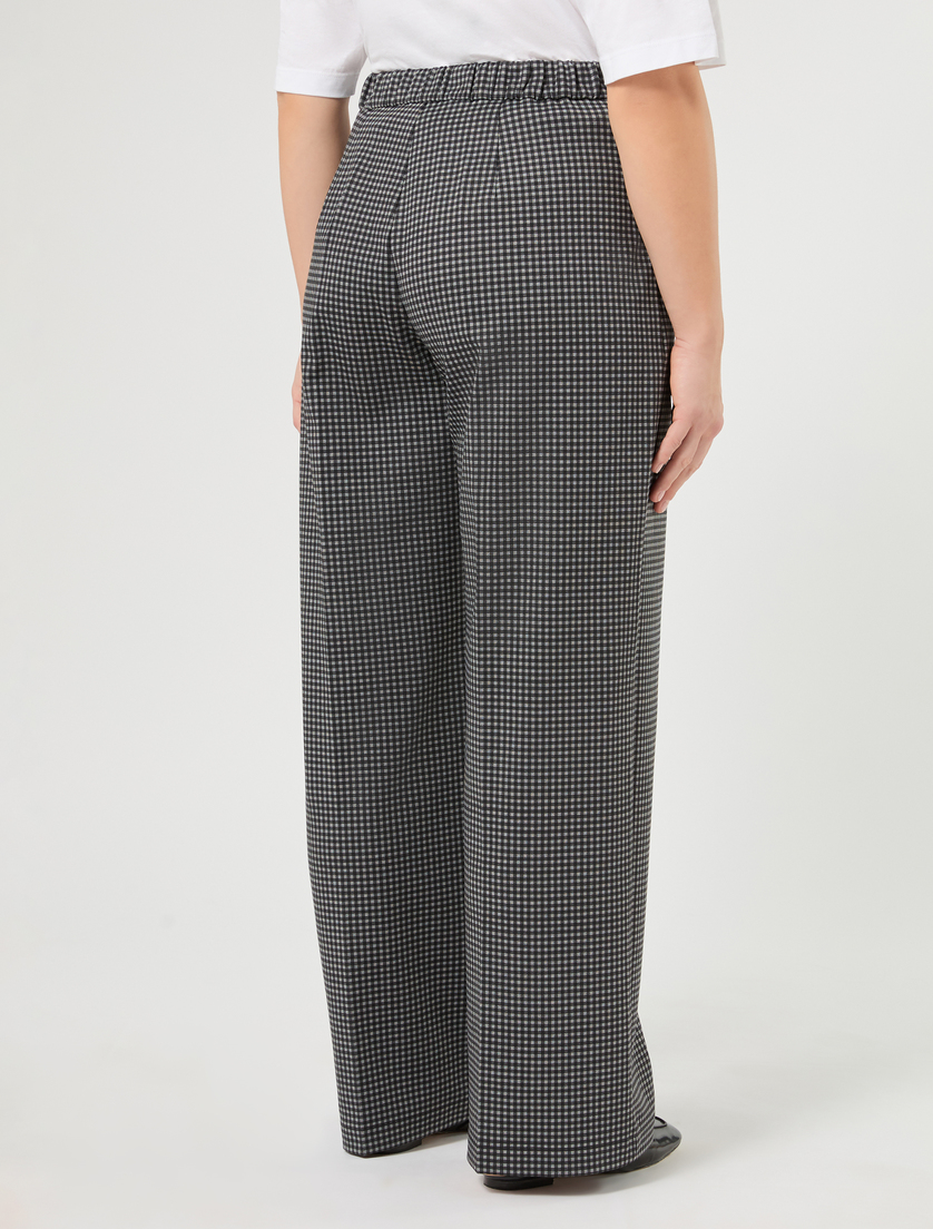 Wide-leg jersey trousers - BLACK WHITE - Marina Rinaldi - 4
