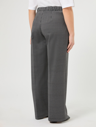 Wide-leg jersey trousers - BLACK WHITE - Marina Rinaldi - 4