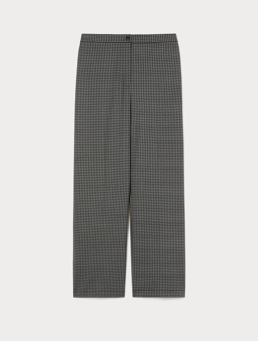Wide-leg jersey trousers - BLACK WHITE - Marina Rinaldi