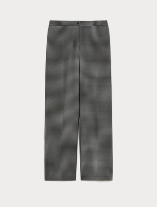Wide-leg jersey trousers - BLACK WHITE - Marina Rinaldi - 1