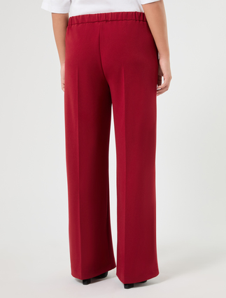 Stretch scuba crepe trousers - BORDEAUX - Marina Rinaldi - 4