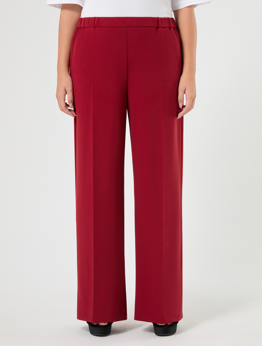 Stretch scuba crepe trousers - BORDEAUX - Marina Rinaldi - 3