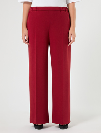 Pantaloni in scuba crêpe stretch - BORDEAUX