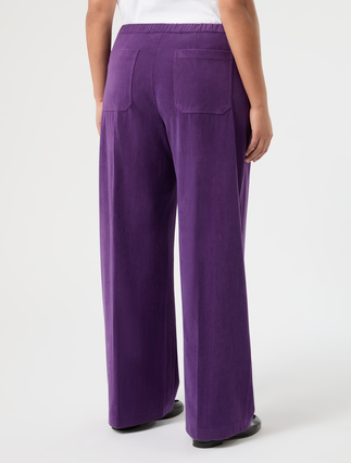 Pantaloni in jersey a costine - VIOLA SCURO - Marina Rinaldi - 4