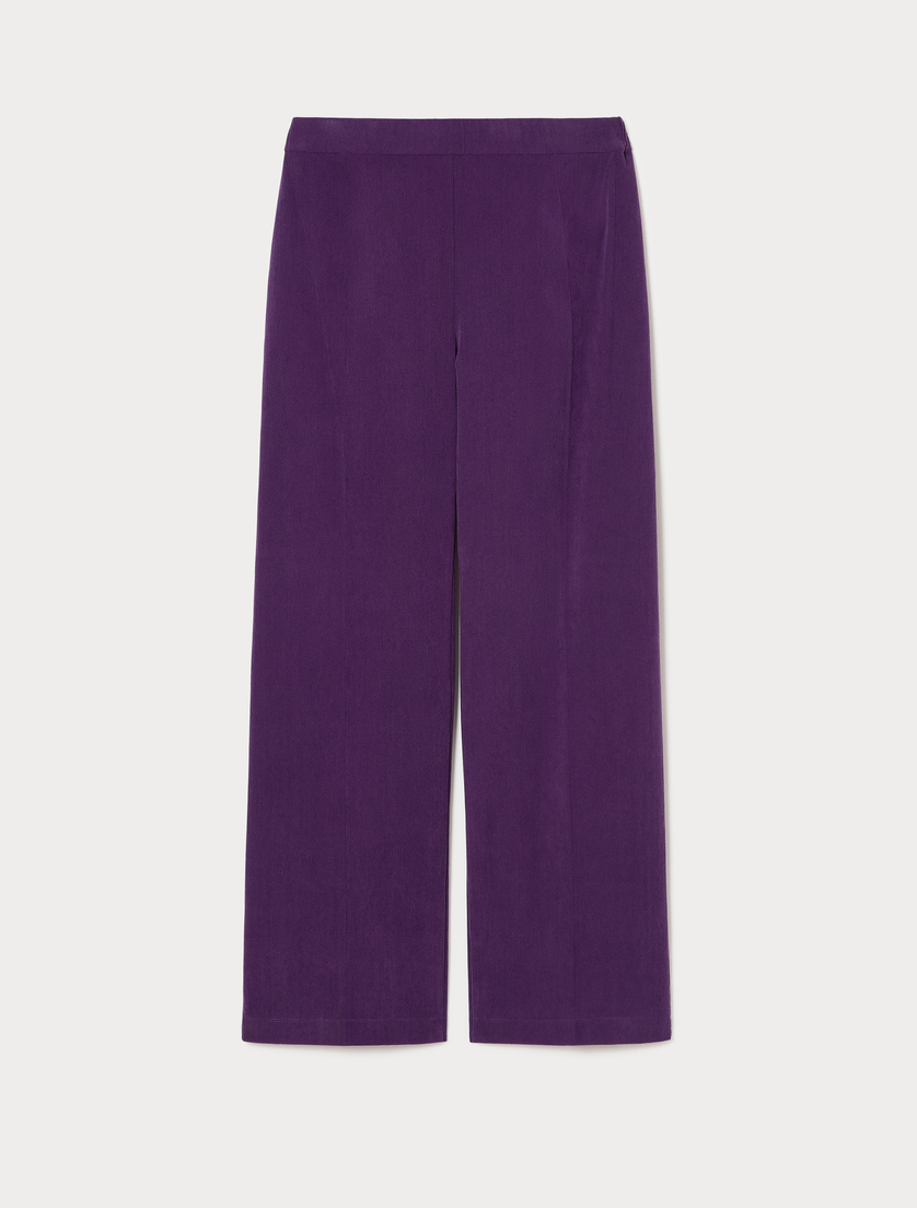 Pantaloni in jersey a costine - VIOLA SCURO - Marina Rinaldi