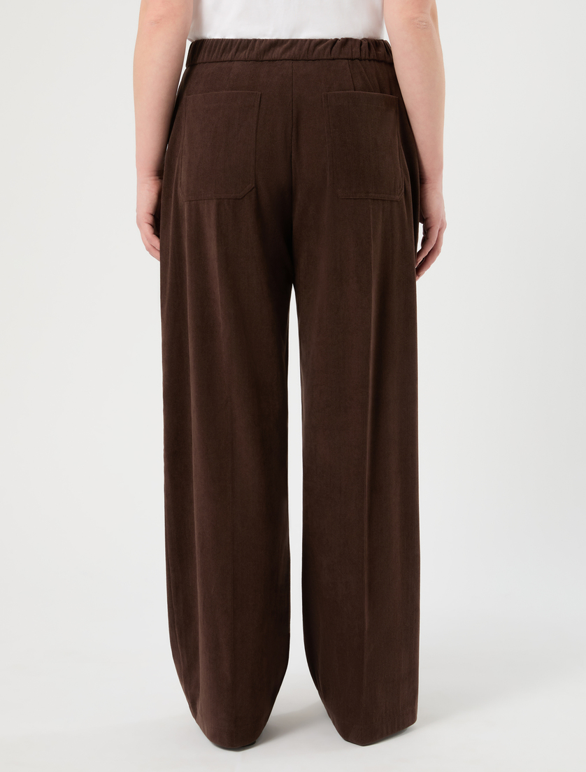 Pantaloni in jersey a costine - CACAO - Marina Rinaldi - 4