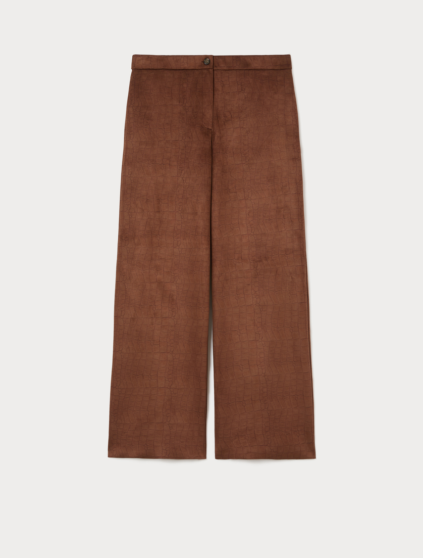 Sueded jersey trousers - TOBACCO - Marina Rinaldi