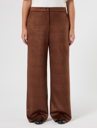 Sueded jersey trousers - TOBACCO