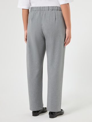 Cotton fleece trousers - MEDIUM GREY - Marina Rinaldi - 4