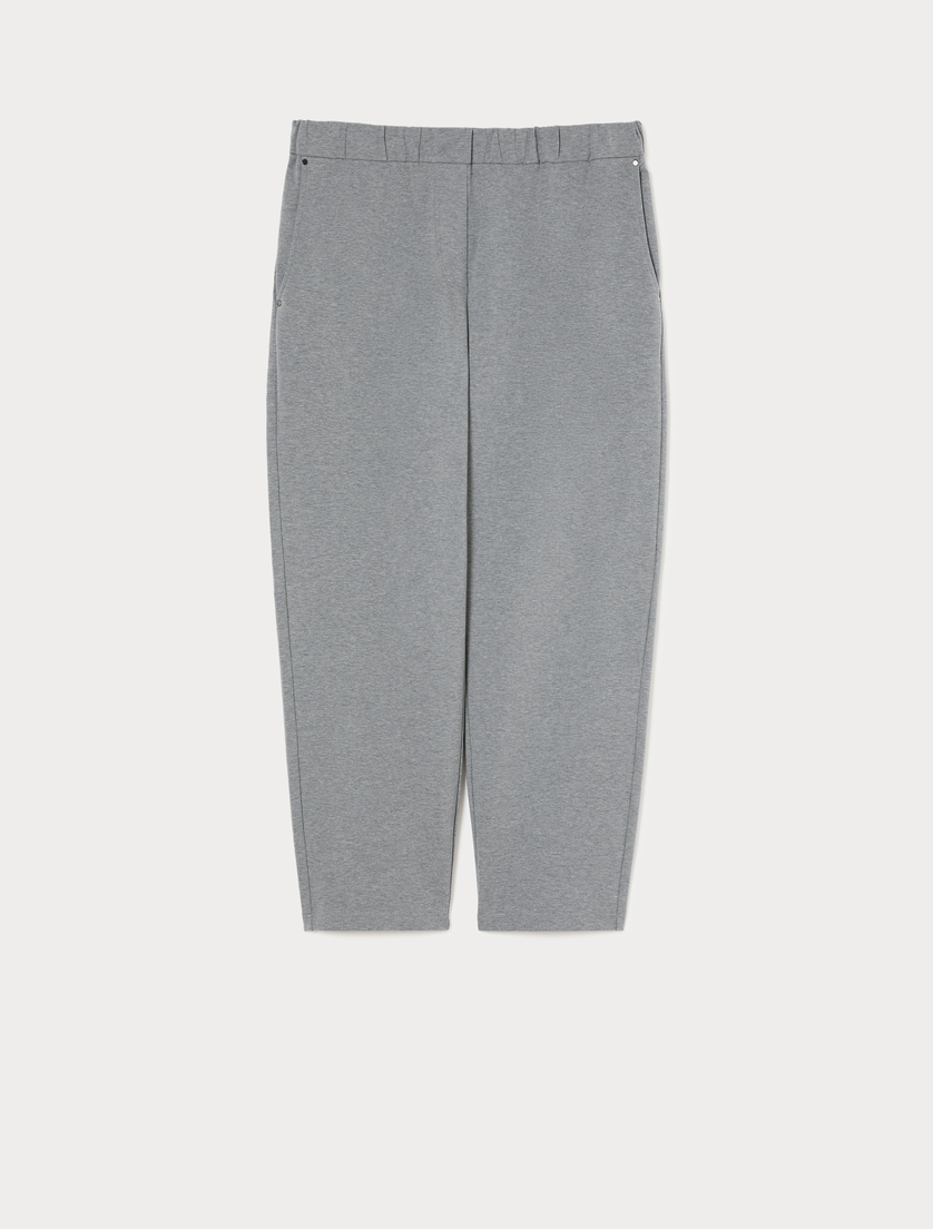 Cotton fleece trousers - MEDIUM GREY - Marina Rinaldi