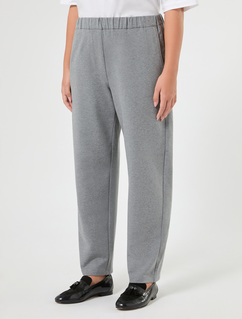 Cotton fleece trousers - MEDIUM GREY - Marina Rinaldi - 3