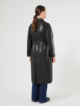 Coated jersey trench coat - BLACK - Marina Rinaldi - 4