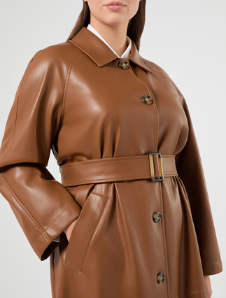 Coated jersey trench coat - TOBACCO - Marina Rinaldi - 5