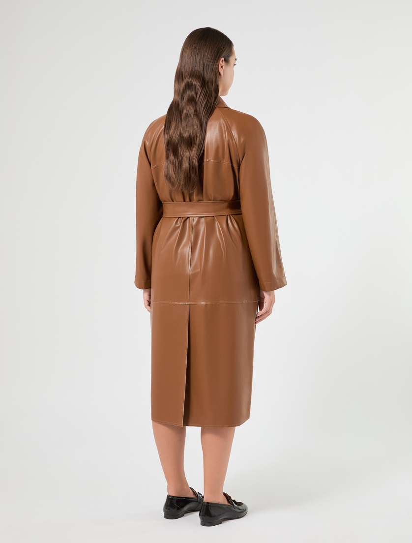 Coated jersey trench coat - TOBACCO - Marina Rinaldi - 4