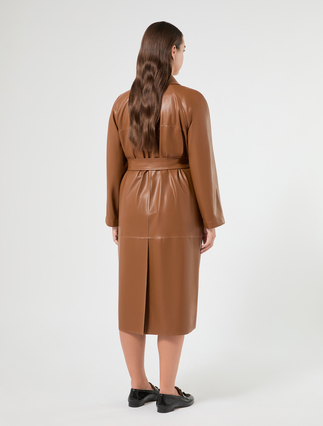 Coated jersey trench coat - TOBACCO - Marina Rinaldi - 4