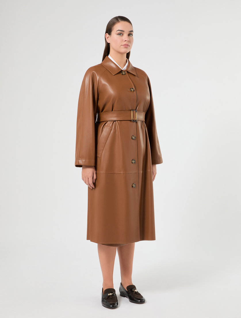 Coated jersey trench coat - TOBACCO - Marina Rinaldi - 3