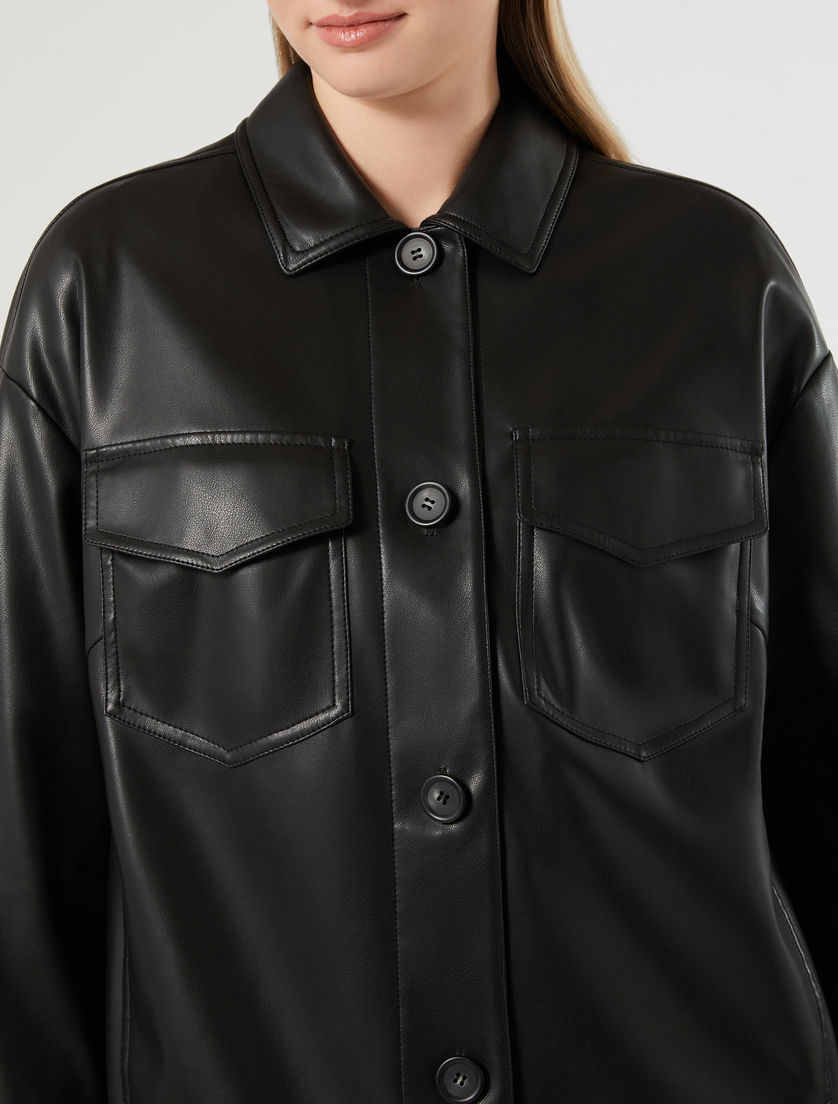 Coated jersey jacket - BLACK - Marina Rinaldi - 5