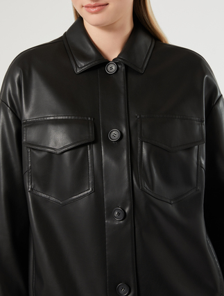 Coated jersey jacket - BLACK - Marina Rinaldi - 5