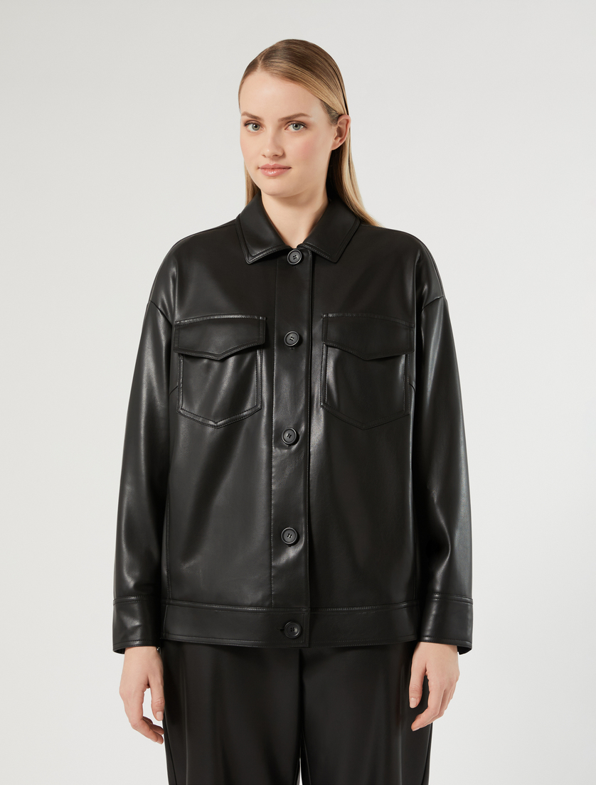 Coated jersey jacket - BLACK - Marina Rinaldi - 3