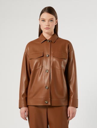 Coated jersey jacket - TOBACCO - Marina Rinaldi - 3