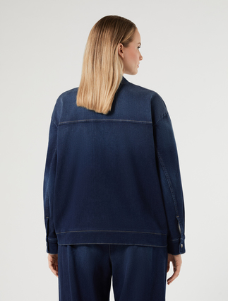 Felpa denim in misto cotone - BLU MARINO - Marina Rinaldi - 4