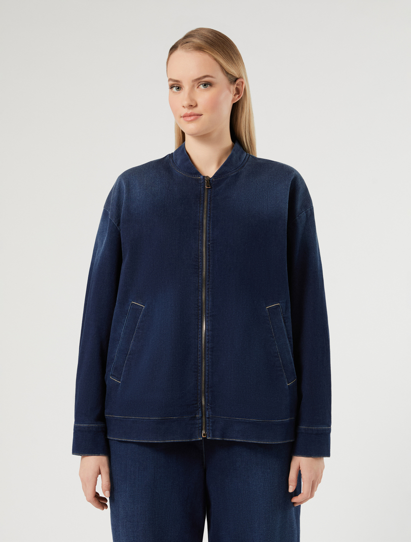 Felpa denim in misto cotone - BLU MARINO - Marina Rinaldi - 3