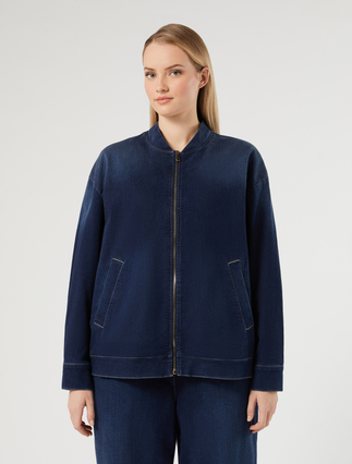 Felpa denim in misto cotone - BLU MARINO - Marina Rinaldi - 3