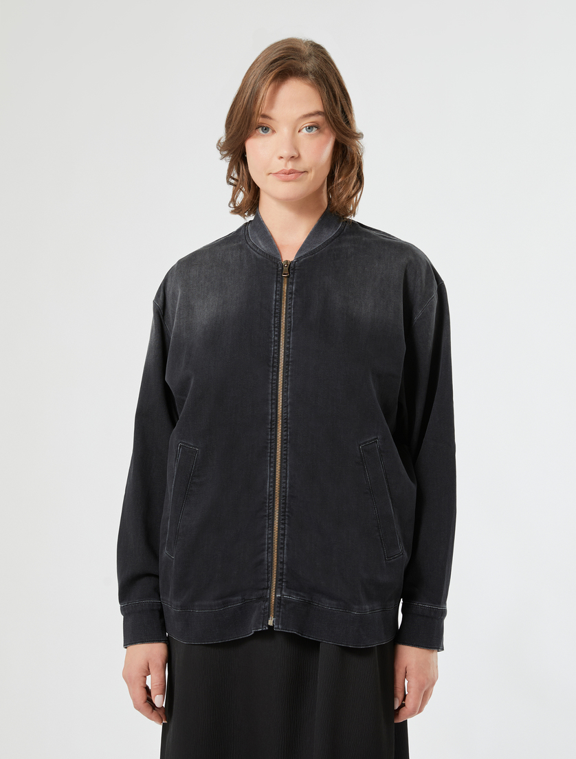Felpa denim in misto cotone - ANTRACITE - Marina Rinaldi - 3