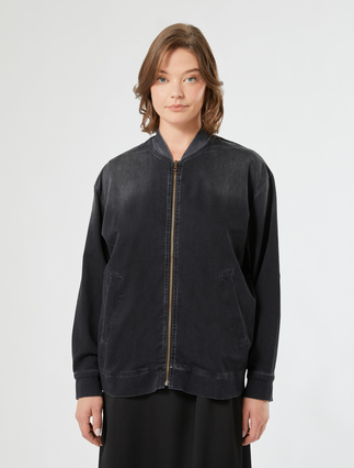 Felpa denim in misto cotone - ANTRACITE