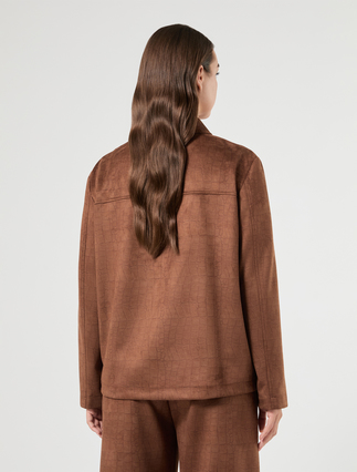 Suede jersey jacket - TOBACCO - Marina Rinaldi - 4